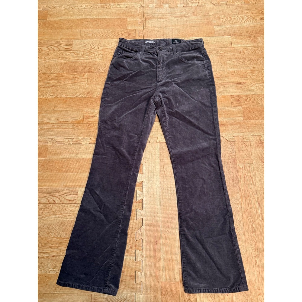 AG Adriano Goldschmied The Jodi Crop Corduroy Pants Grey High Rise Slim Flare 26